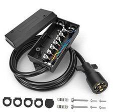 7 Pin Trailer Wiring Harness Kit with 6FT Heavy Duty 6FT With Junction Box 