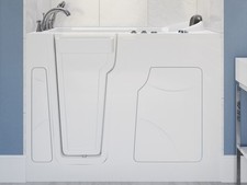 28 x 53 in. Left Drain Whirlpool White Walkin Bathtub with Fast Fill Faucet