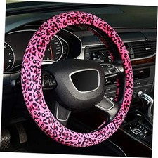 Leopard Plush Steering Wheel Cover For Woman Girl Universal 15 Inch Pink Leopard Plush Steering Wheel Cover For Woman Girl Universal 15 Inch Pink