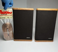 Vintage Pair of Mini Advent Bookshelf Speakers Clean w/ Wire! TESTED & WORKS