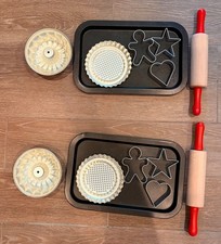 IKEA DUKTIG 201.301.66 Kids Baking Set 7pc Lot 2 Rolling Pin Pans Cookie Cutters