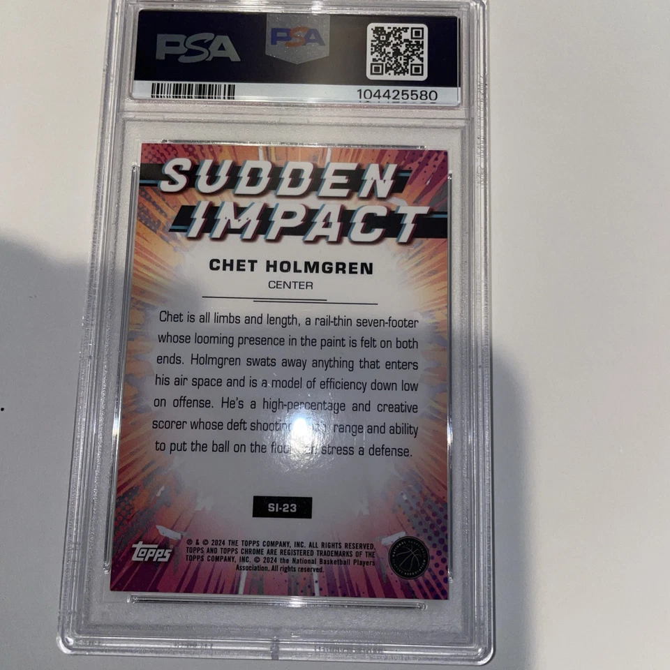 2023-24 Topps Chrome - Sudden Impact Chet Holmgren #SI-23 Blue Refractor - Image 3 of 3