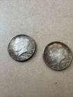 Toned 1964 Kennedy Half Dollar  ,lot Of 2 Coins