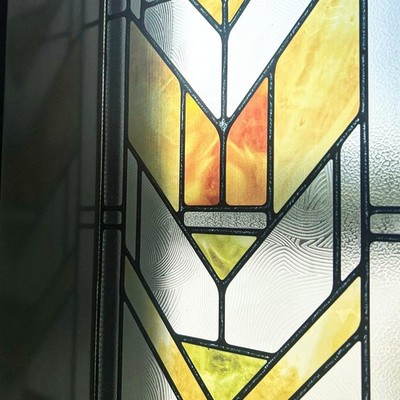 Original Hand Drawn Faux Stained Glass Window Film, Double-Sided Privacy Stat...