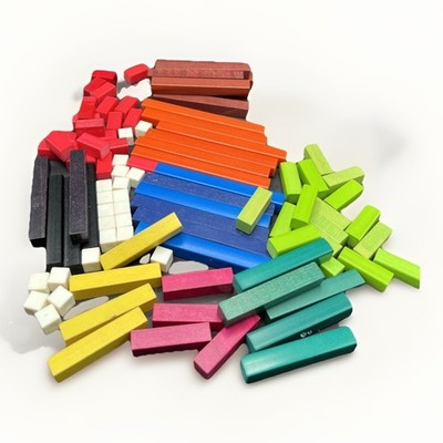 Set of Cuisenaire Rods Math Blocks Manipulatives 100+ Pieces Educational STEM