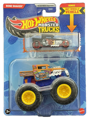 Hot Wheels 2025 HW Monster Trucks Bone Shaker w/ Bonus HW Vehicle (Bone Shaker)