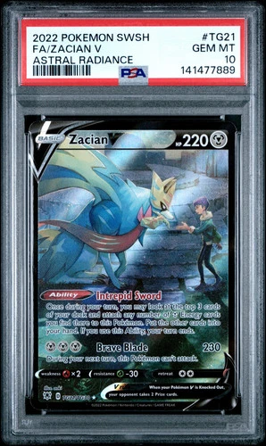 2022 Pokemon Sword & Shield Astral Radiance Zacian V #TG21 PSA 10