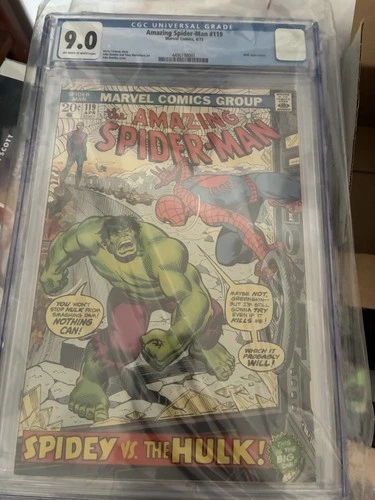 Amazing Spider-Man # 119 CGC 9.0 (Marvel, 1973) Hulk cover and appearance