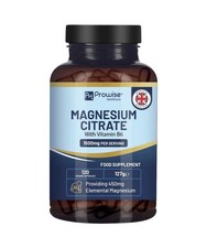 Magnesium Citrate Capsules 1500mg with Vitamin B6 - 120 Vegan Capsules 0.05 per thousand milligrams