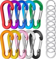 Karabinerhaken Aluminium 5Cm Bunt 10 StüCk SchlüSselanhäNger Camping Rucksack