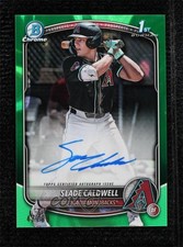 2025 Bowman Chrome Prospect Green Lava Refractor 47/99 Slade Caldwell Auto 1b03