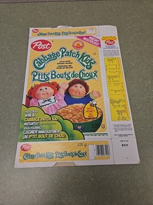 1985 Post Canadian Cabbage Patch Kids Vintage Cereal Box