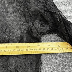 Black Whimsigoth Lace Robe Long Sheer Tie Front Sexy Romantic Womens Medium