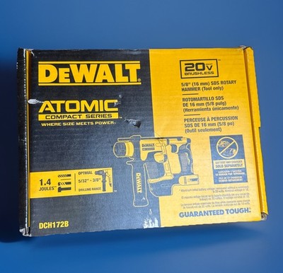 New Dewalt DCH172B 20 Volt Max Atomic Brushless 5/8  SDS Rotary Hammer (NIB)