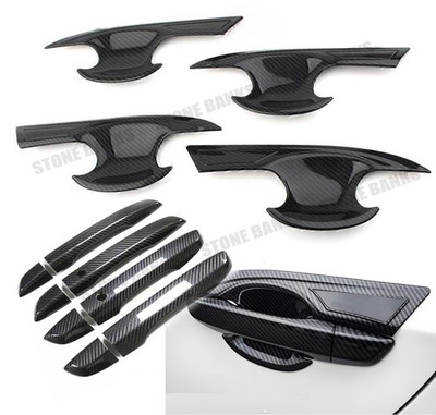 For Honda Civic 2016-2021 Door Handle Strip Trims + Door Handle Bowl Cover 12Pcs