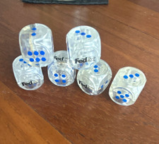 Vintage Rare FedEx Logo Clear Dice Set Lot of 6 Dice Battery Light Up
