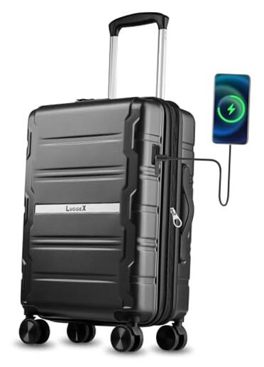20-Inch Airline Approved Carry-On Luggage in Charcoal Metallic-image