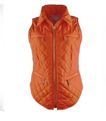 Michael Michael Kors women's quilted puffer vest in a mandarin orange color L