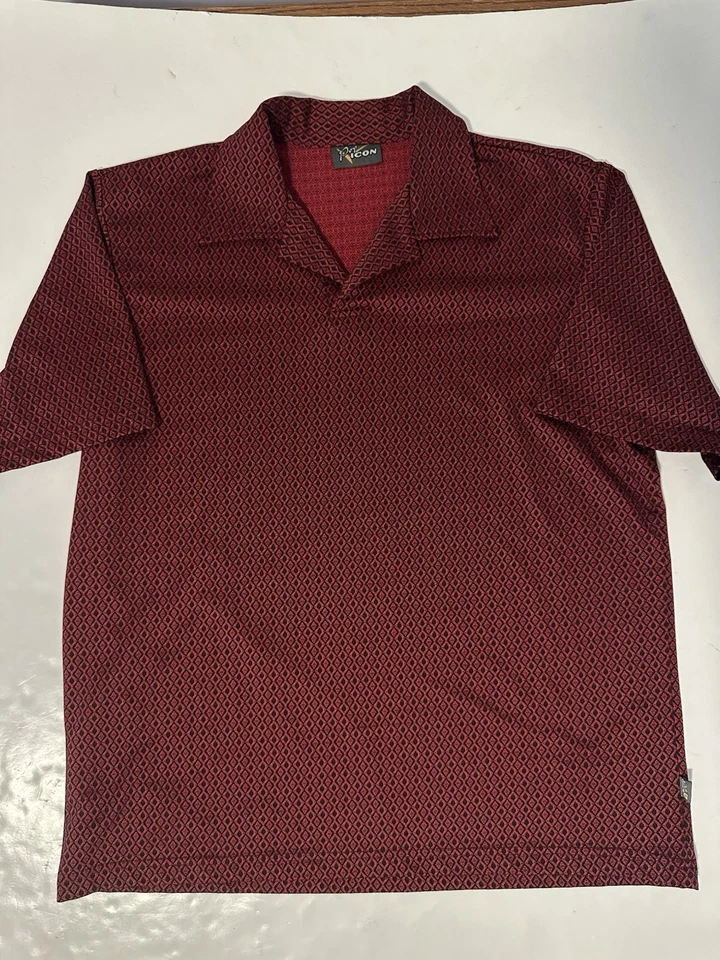 Camisa Polo Vintage Pop Icon Para Hombres XL Roja Negra Geométrica Disco Cuello Ancho EE. UU. Foto 2 de 4
