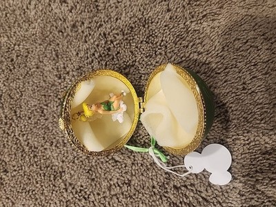 Tinker Bell Hanging Clam Shell Ornament Disney Parks 2013 Hinged Green 