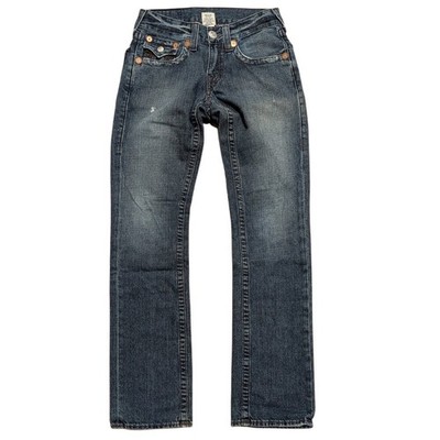 True Religion Ricky Mens Jeans 28 Relaxed Fit Straight Leg Denim Vintage Ripped