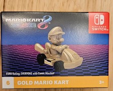 2024 Nintendo Mario Kart 8 Deluxe Gold Mario Figure in Box 6 McDonald's Toy