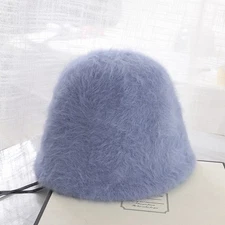 Autumn Winter Rabbit Hair Imitation Hat Fashion Warm Keeping Plush Bucket Hat