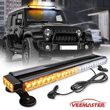 54 Led Emergency Strobe Light Bar Double Side Warning Rooftop Light Amberwhite