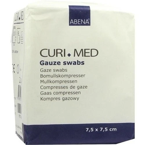 ABENA GMBH MULLKOMPRESSEN 7,5x7,5 cm unsteril 8lagig, 100 St PZN 01651320