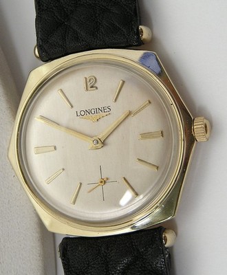 1960's Longines Men's Dress Watch Hexigon Shape Hidden Lugs 2655-370 17J 10KGF