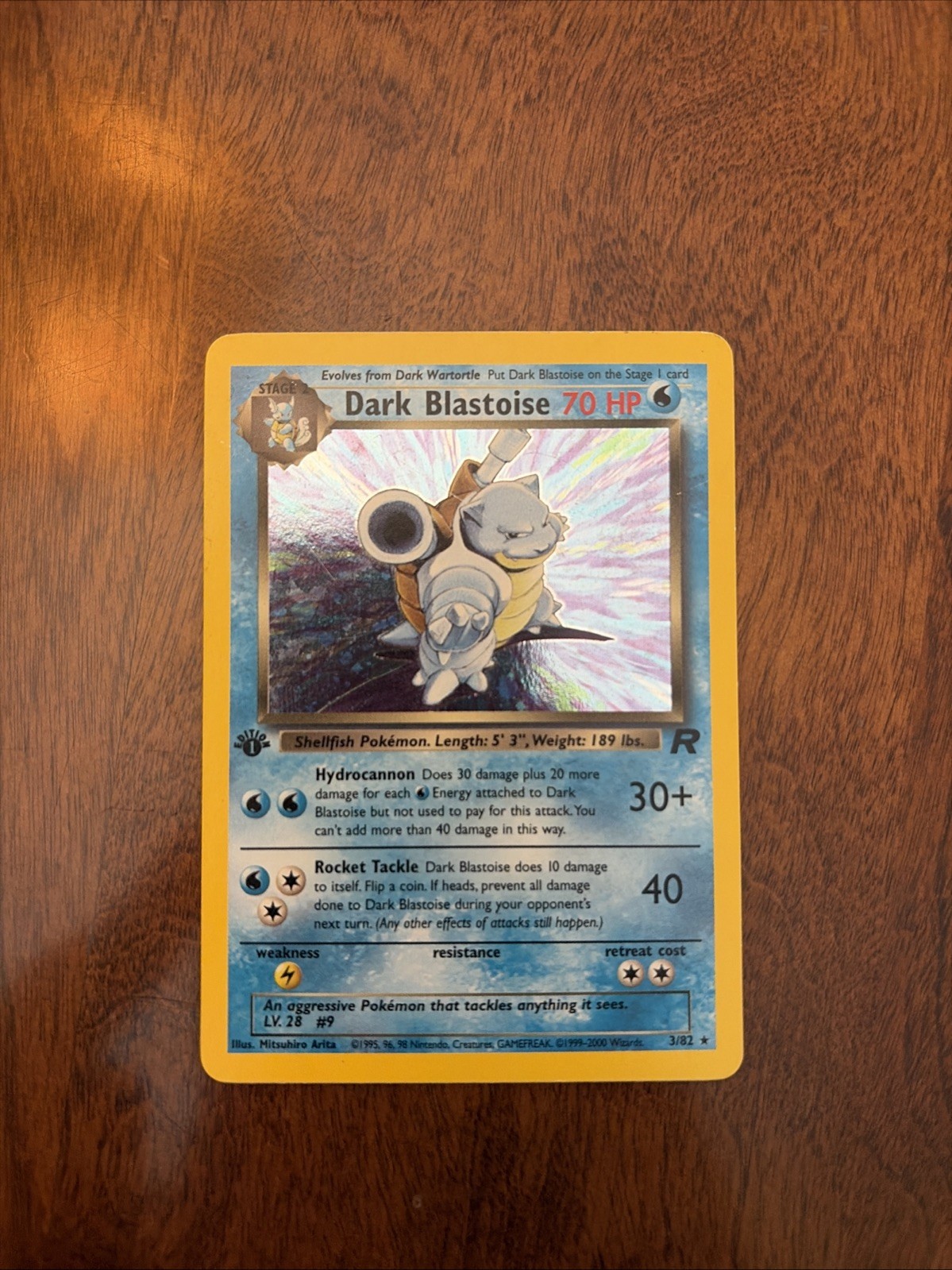 Pokémon Dark Blastoise 1st Edition Holo Rare Team Rocket 3/82 LP