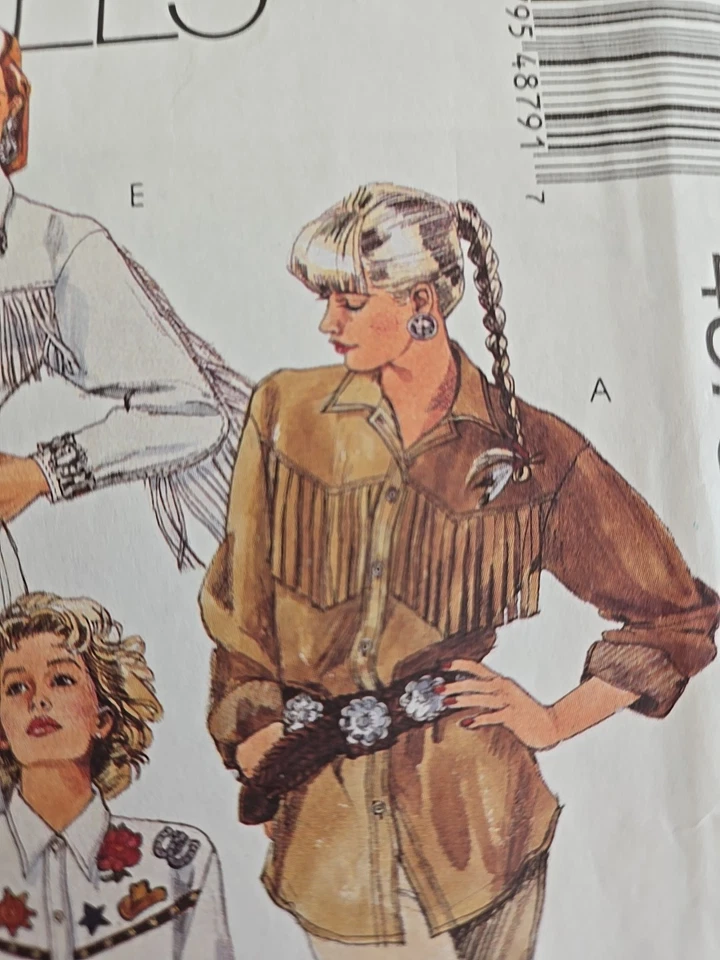 McCall's 4879 Pattern Women's Western Shirts Size 8 Uncut 1990's - Image 3 of 4