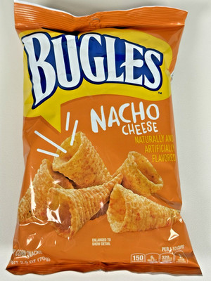 Bugles Nacho Cheese Corn Snacks 2.5 oz Bag