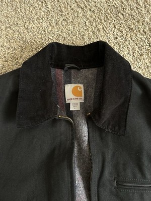 Carhartt Detroit J001 BLK Blanket Lined Jacket L USA made Helmets