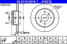 2x Bremsscheibe ATE 24.0110-0215.1 für NISSAN ALMERA PRIMERA P11 N16 P10 2 WP11