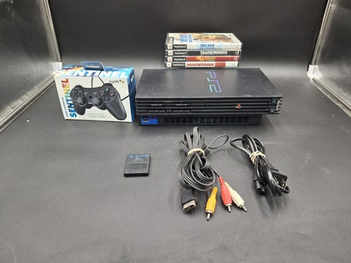 SONY PS2 Fat Scph 39001 Console Bundle 1 Controller, 4 Games, Memory Card