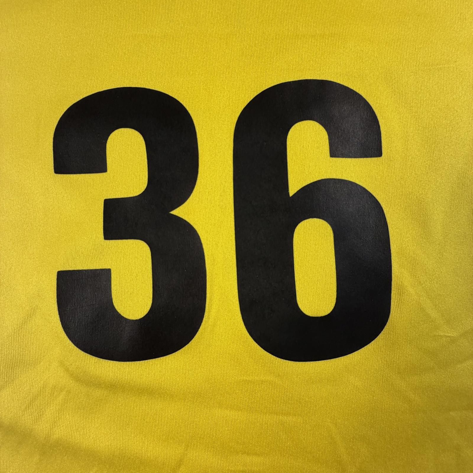 Adidas Yellow Soccer Number 36Jersey Size XS #1468 thumbnail 6