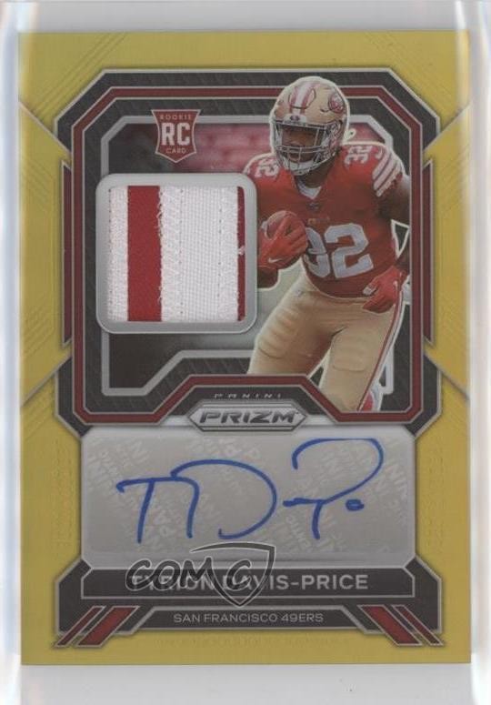 2022 Panini Prizm Rookie Gold 8/10 Tyrion Davis-Price RPA Patch Auto RC y3x
