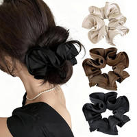 3 StüCk Satin Haargummi Damen GroßE Scrunchies GummibäNder Pferdeschwanz Halter