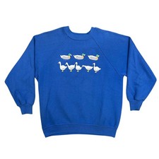 Vintage 80s Ducks Graphic Sweatshirt Men’s Medium Sportswear USA Made Pullover