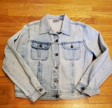 Vintage 90s Bill Blass Jeans Denim Light Wash Jacket With Pockets Size Large