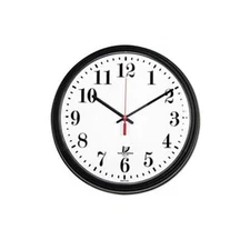 Wall Contract Clock,13-3/4",White Dial,Clear Crystal,Black (67700002)