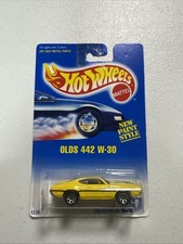 1991 Hot Wheels Blue Card OLDS 442 W-30 267 w/7 SPOKE YELLOW