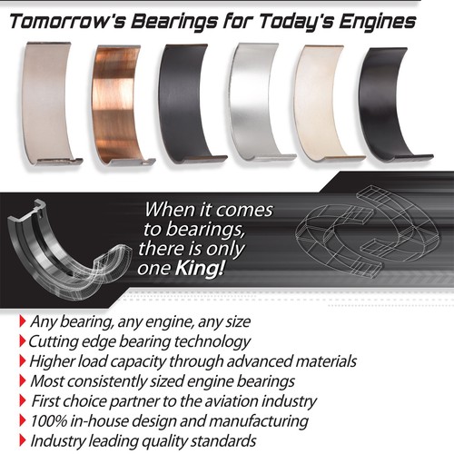King MB5826SI 0.50 main bearings for Porsche M48.01 M48.51 Cayenne S GTS 4.8L - Picture 2 of 6