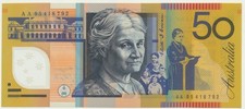 Australia: 1995 First Polymer $50 Fraser-Evans FIRST PREFIX  AA95 , UNC Cat $600