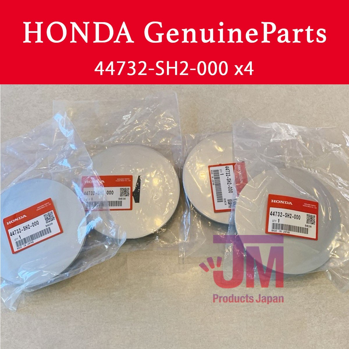 Honda Genuine CRX Si 90-91 Wheel Center Caps 4 Pcs Set JDM OEM