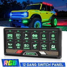 12 Gang Slim Switch Panel Led Light Auto Dimmable Off Road Light Rgb Controller