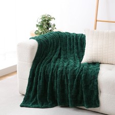 Green Fleece Throw Blanket 50   60  for Couch Sofa Bed,Super Soft Cozy Plush M...