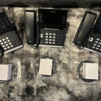 Yealink T54W Mobilteile Restposten 3 Stück mit neuen Netzteilen und LAN Kabel Reset