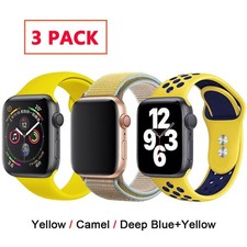 3 PACK iWatch Band Strap for Apple Watch 7 6 5 4 SE Series Nylon 41/45mm Sport